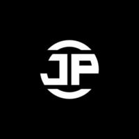Monograma de logotipo jp isolado no modelo de design de elemento de círculo vetor