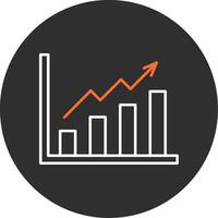 crescimento gráfico azul preenchidas ícone vetor