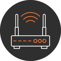 Wi-fi roteador azul preenchidas ícone vetor