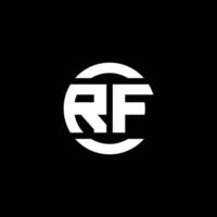 Monograma de logotipo rf isolado em modelo de design de elemento de círculo vetor