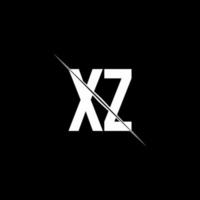 Monograma do logotipo xz com modelo de design de estilo barra vetor