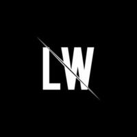 Monograma de logotipo lw com modelo de design de estilo de barra vetor