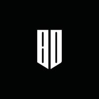 Monograma do logotipo da bd com o estilo do emblema isolado em fundo preto vetor