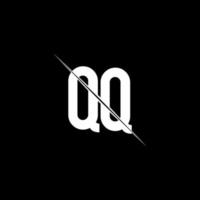 Monograma do logotipo qq com modelo de design de estilo de barra vetor