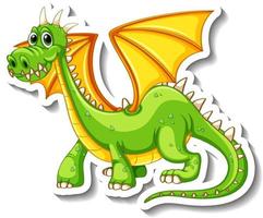 adesivo de personagem de desenho animado de dragão fantasia vetor