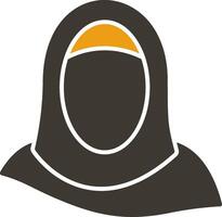 hijab glifo dois cor ícone vetor