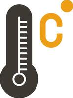 Celsius glifo dois cor ícone vetor