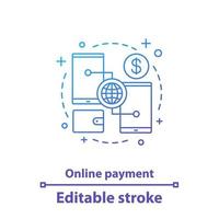 ícone de conceito de pagamento online vetor