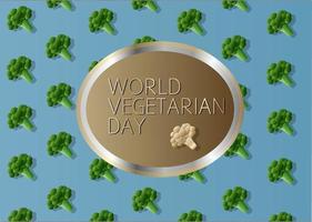 banner de fundo vector para saudação do dia vegetariano mundial