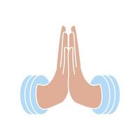 gesto de oração com as mãos vetor
