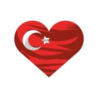 bandeira da Turquia no coração vetor