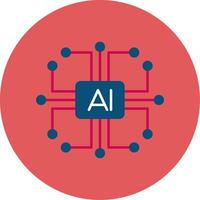 artificial inteligência plano círculo ícone vetor