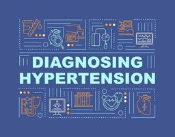 faixa de conceitos de palavras para diagnóstico de hipertensão vetor