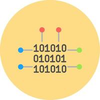 binário código plano círculo ícone vetor