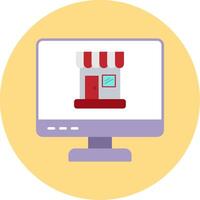 conectados compras plano círculo ícone vetor