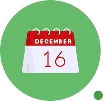 Dia 16 do dezembro grandes círculo ícone vetor