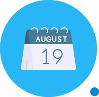 19 do agosto grandes círculo ícone vetor