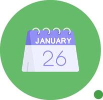 Dia 26 do janeiro grandes círculo ícone vetor