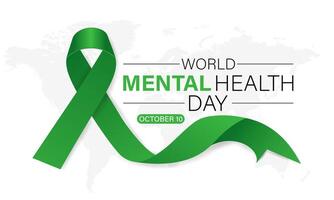 mundo mental saúde dia é observado cada ano em Outubro 10 .bandeira, poster, cartão, fundo Projeto. vetor