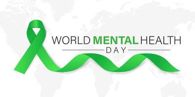 mundo mental saúde dia é observado cada ano em Outubro 10 .bandeira, poster, cartão, fundo Projeto. vetor