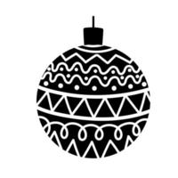 ícone de silhueta de festa de celebração de bola de natal vetor