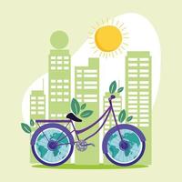 transporte de bicicleta ecológica na cidade vetor