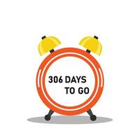 306 dias para ir contagem regressiva cronômetro vetor