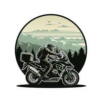 motociclista equitação aventura motocicleta ilustração vetor