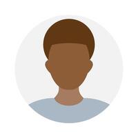 esvaziar face ícone avatar com afro Penteado. vetor ilustração.