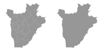 Burundi mapa com administrativo divisões. vetor ilustrações.