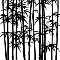 ai gerado silhueta bambu floresta cheio corpo Preto cor só vetor