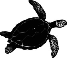 ai gerado silhueta tartaruga cheio corpo Preto cor só vetor