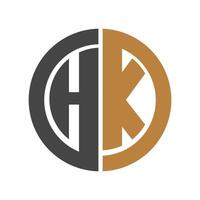 alfabeto iniciais logotipo hk, kh, k e h vetor