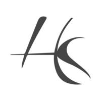 alfabeto iniciais logotipo hk, kh, k e h vetor