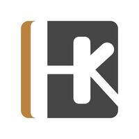 alfabeto iniciais logotipo hk, kh, k e h vetor
