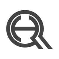 qh, sede, q e h abstrato inicial monograma carta alfabeto logotipo Projeto vetor
