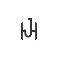 hj, jh, h e j abstrato inicial monograma carta alfabeto logotipo Projeto. vetor