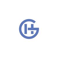 inicial carta gh ou hg logotipo vetor modelos