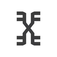 inicial carta fx logotipo ou xf logotipo vetor Projeto modelo