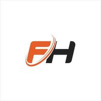 inicial carta fh ou hf logotipo vetor Projeto modelo