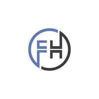 inicial carta fh ou hf logotipo vetor Projeto modelo