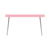 móveis de mesa rosa cartoon estilo apartamento isolado vetor