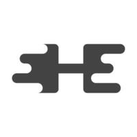 ele, Eh, e e h abstrato inicial monograma carta alfabeto logotipo Projeto vetor