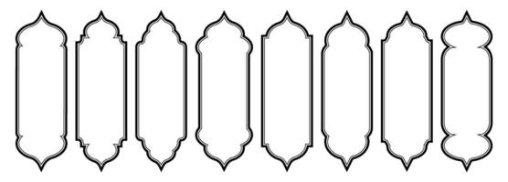 conjunto do árabe arcos, janelas para Projeto. quadros dentro muçulmano estilo para modelos, capas, rede Projeto. vetor. vetor