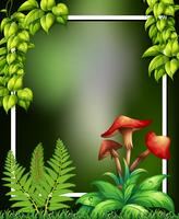 Um quadro verde natural e cogumelo vetor