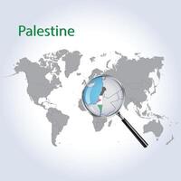 ampliado mapa Palestina com a bandeira do Palestina alargamento do mapas vetor arte