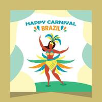 brasileiro carnaval festa social meios de comunicação postar ilustração vetor