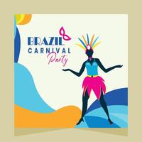 Brasil carnaval festa social meios de comunicação postar ilustração vetor