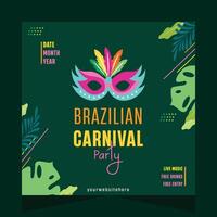 brasileiro carnaval festa social meios de comunicação postar ilustração modelo vetor