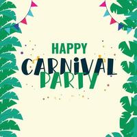 feliz carnaval festa social meios de comunicação postar ilustração vetor